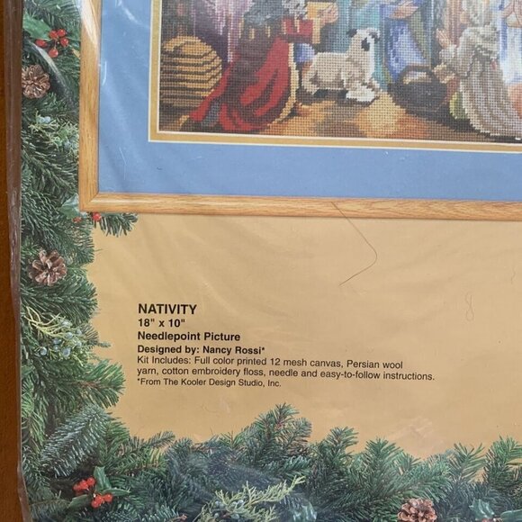 Christmas Nativity Scene 18x10 Needlepoint Kit Nancy Rossi NEW sealed Bucilla - Picture 6 of 8